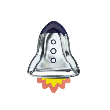 Paper Plates Spacecraft 22 x 30cm. 6pcs.  (plastic free)