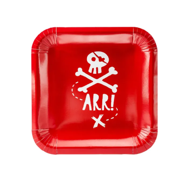 Paper Plates Pirates 20 x 20cm. 6pcs.  (plastic free) Paper Plates Pirates 20 x 20cm. 6pcs.  (plastic free)