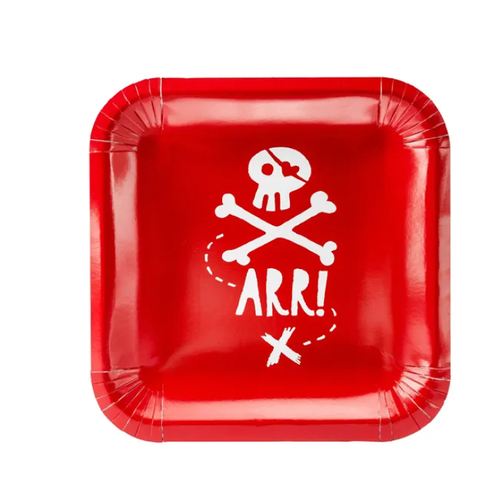 Paper Plates Pirates 20 x 20cm. 6pcs.  (plastic free)