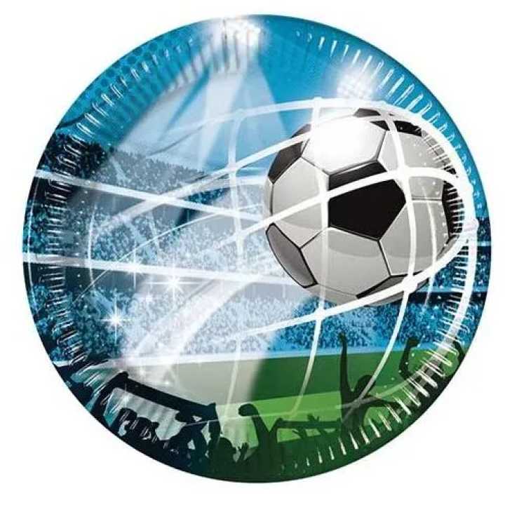 Paper plates football 23cm. 8 pcs
