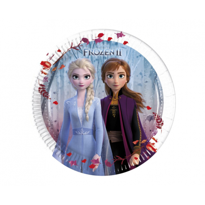 Paper Plates Frozen 20cm. 8pcs.  (plastic free)