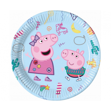 Paper Plates Peppa Pig 20cm.  (plastic free)