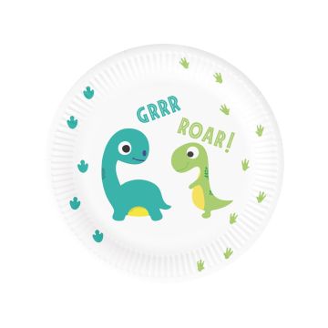 Paper plates happy dinosaurs 18cm. 6 pcs