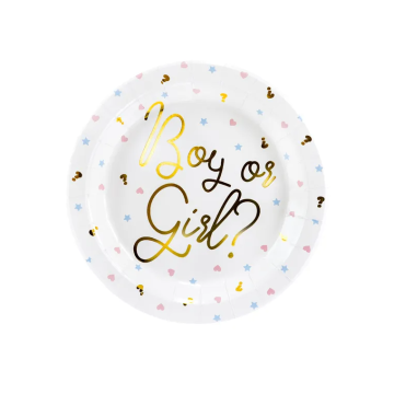 Paper Plates Boy or Girl 23cm. 6pcs.  (plastic free)