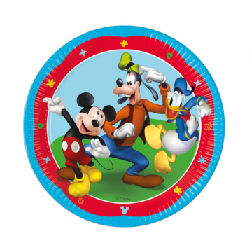 Paper Plates Mickey Mouse 23cm. 8pcs.  (plastic free) Paper Plates Mickey Mouse 23cm. 8pcs.  (plastic free)