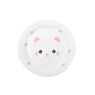 Paper Plates Kitty 18cm. 8pcs.  (plastic free)