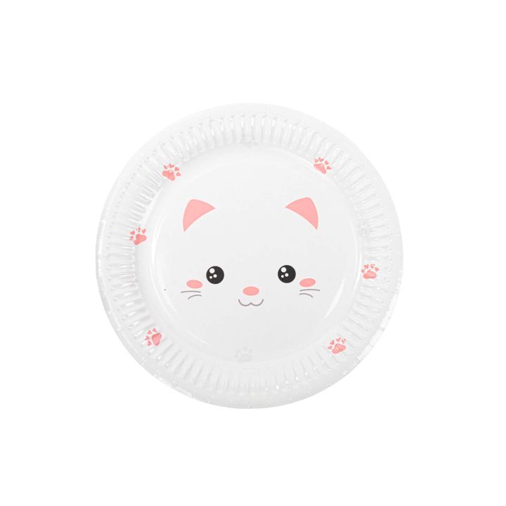 Paper Plates Kitty 18cm. 8pcs.  (plastic free)