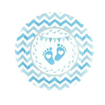 Paper Plates Blue Paw 18cm. 6pcs. (plastic free)