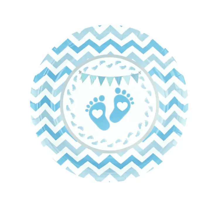 Paper Plates Blue Paw 18cm. 6pcs. (plastic free)