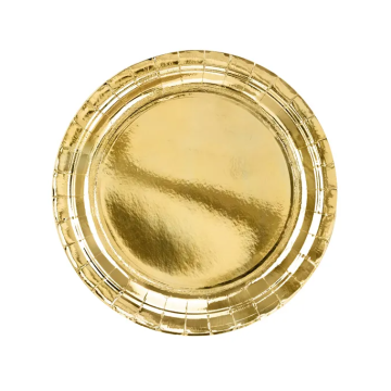 Paper Plates Gold 23cm. 6pcs. (plastic free)