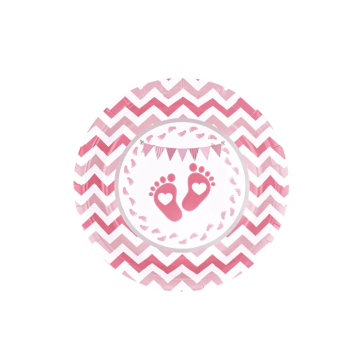 Paper Plates Pink Paw 18cm. 6pcs. (plastic free)