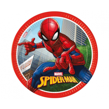 Paper Plates Spiderman 23cm. 8pcs.  (plastic free) Paper Plates Spiderman 23cm. 8pcs.  (plastic free)