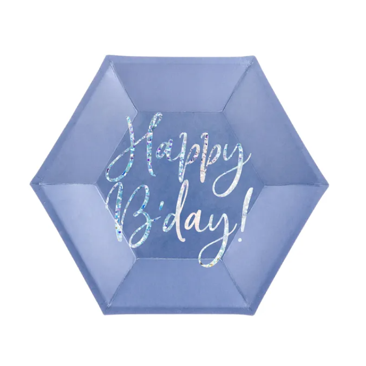 Paper plates ''happy birthday'' 20cm.
