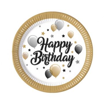 Paper Plates Happy Birthday 23cm. 8pcs.  
