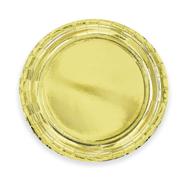 Paper Plates Gold 18cm. 6pcs. (plastic free)