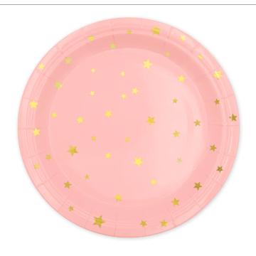 Paper Plates With Gold Stars 18cm, 6pcs.