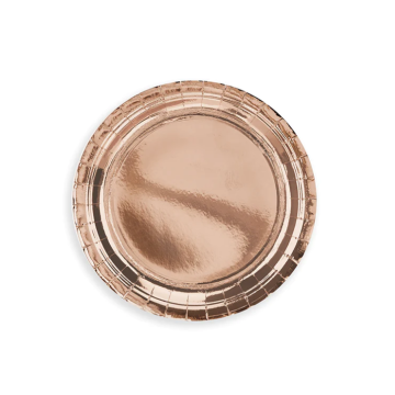 Paper Plates Rose Gold 18cm, 6pcs. (plastic free)