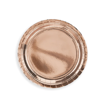 Paper Plates Rose Gold 23cm, 6pcs. (plastic free)
