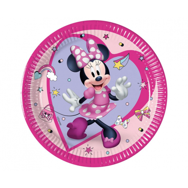 Paper Plates Minnie  20cm. 8pcs.  (plastic free)