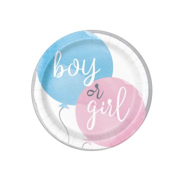 Paper Plates Boy or Girl 23cm. 8pcs.  (plastic free)