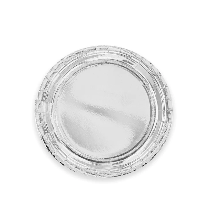 Paper Plates Silver 18cm, 6pcs. (plastic free)