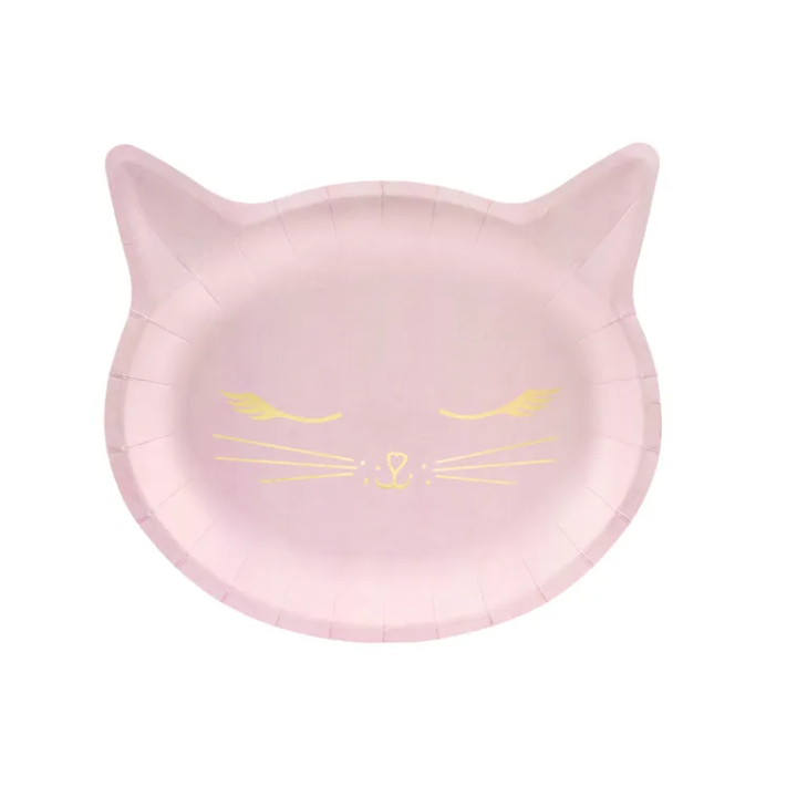 Paper Plates Kitty 22 x 20cm. 6pcs.  (plastic free)