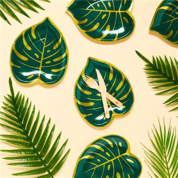 Paper Plates Tropical Leaf 8pcs.
