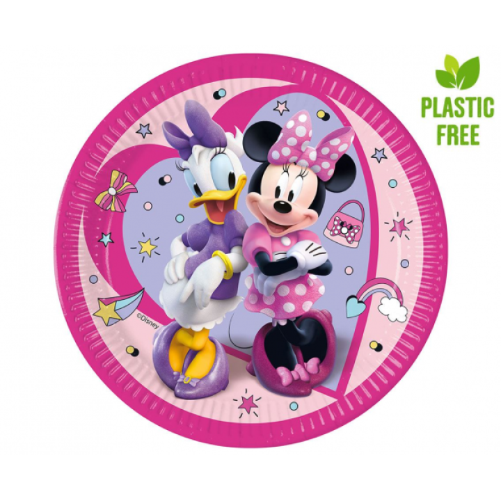 Paper Plates Minnie 23cm. 8pcs.  (plastic free)