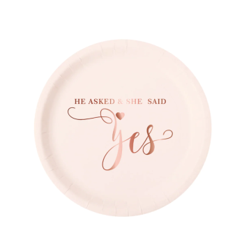 Paper Plates ''She said yes'' 18cm, 6pcs.