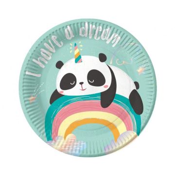 Paper Plates Panda Animal 18cm, 6pcs.