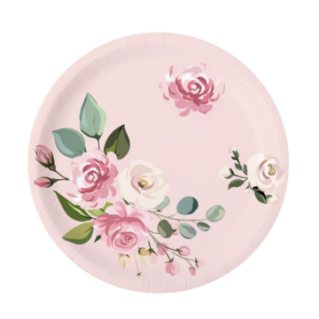 Paper Plates Roses 18cm.