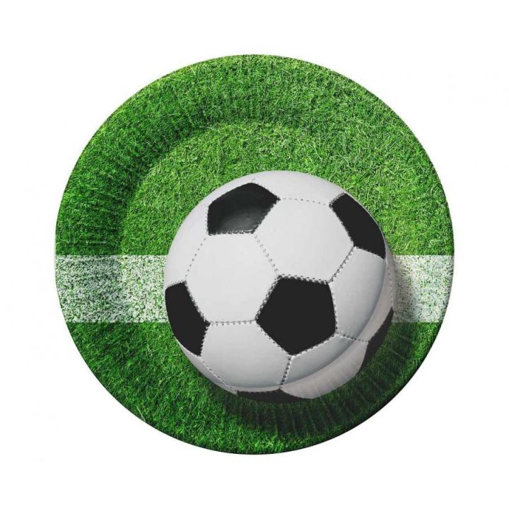 Party Plates Football 18cm 6pcs