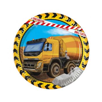 Small Party Plates Construction 8pcs