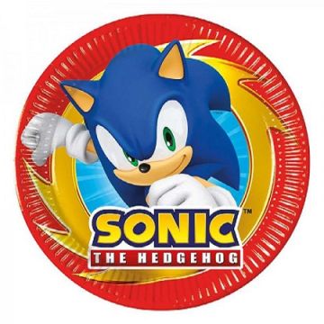 Party Plates Sonic 8pcs 20cm