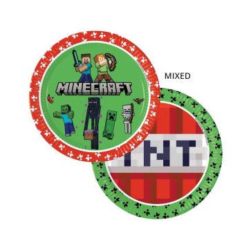 Paper plates Minecraft 23cm 8pcs