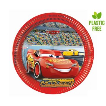 Paper Plates McQueen 23cm. 8pcs.  (plastic free)