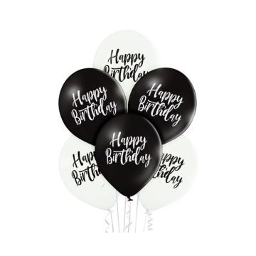 Balloons Happy Birthday 30cm / 6 pcs Balloons Happy Birthday 30cm / 6 pcs
