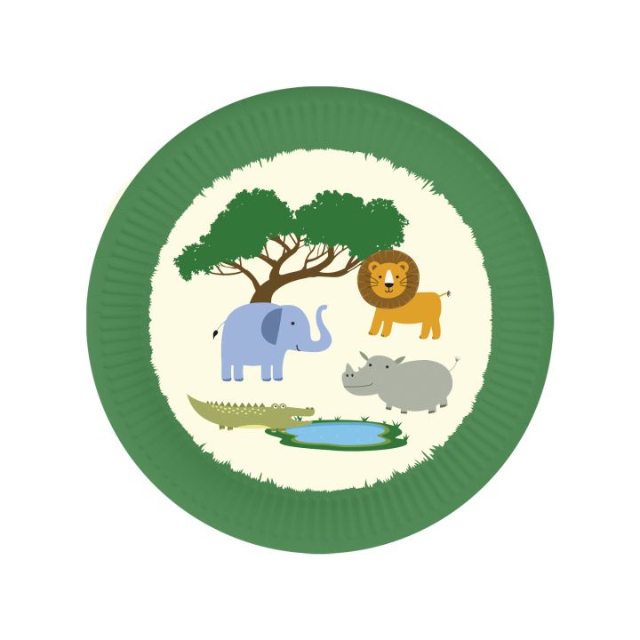 Paper Plates Safari 18cm, 6pcs.
